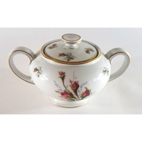Vintage Selb Germany Winifred Sugar Bowl 2 Handle Moss Rose Rosenthal Gold Trim - Picture 1 of 5